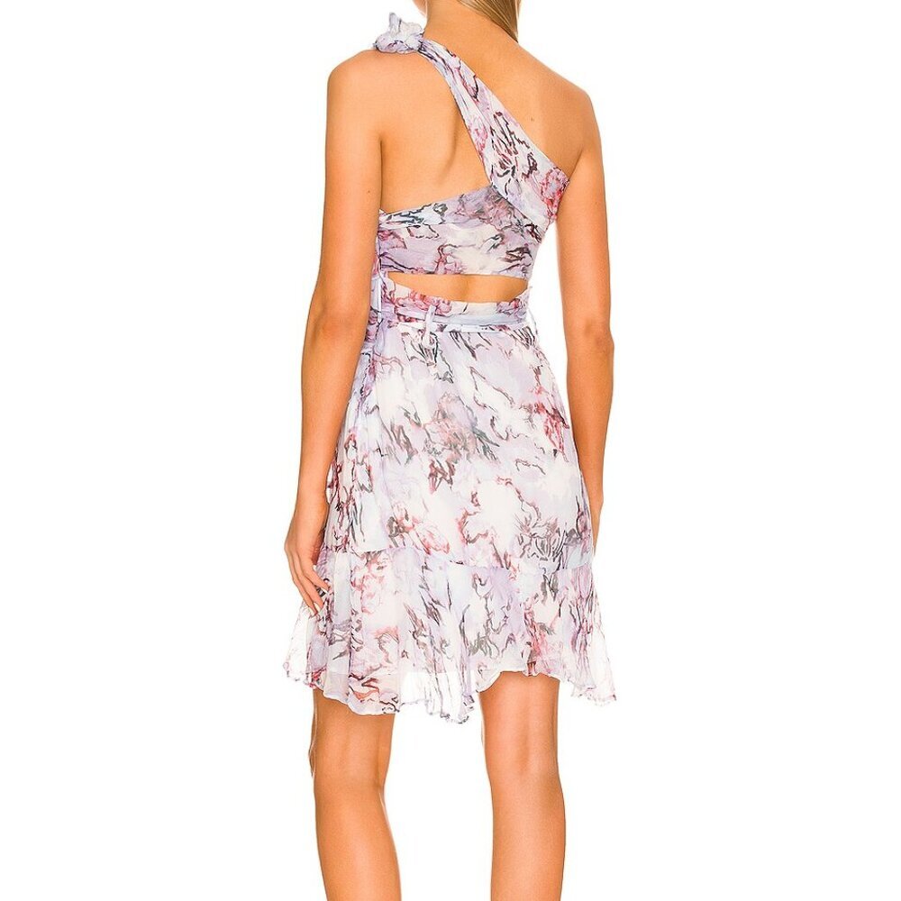 IRO Paris Jofrey Ruffle Mini Dress in Lilas Multico Sz 2 - Picture 2 of 10